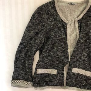 Beaded cropped sweater cardigan
